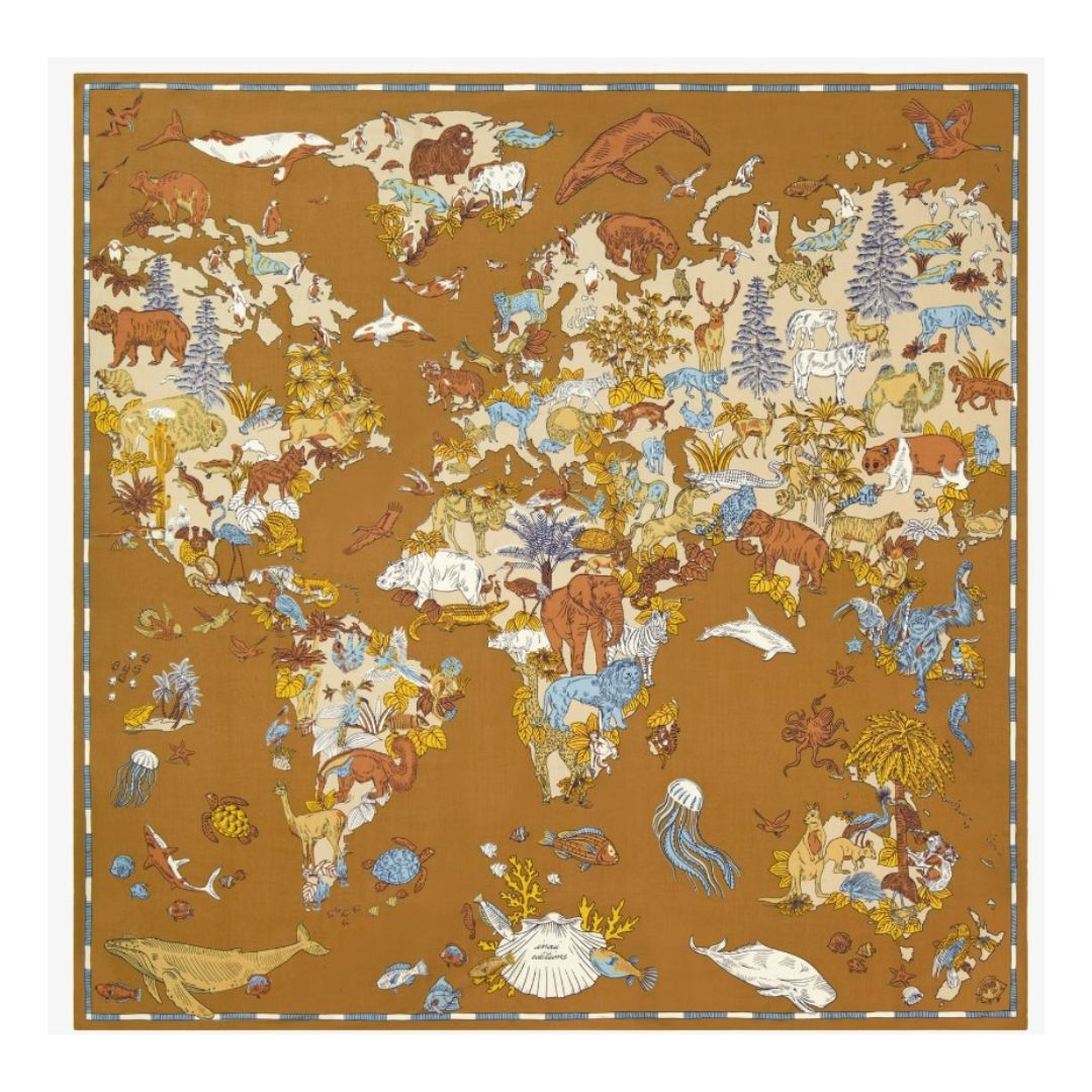 Inoui Editions - Atlas beige - Carre 130 x 130 cm soie et modal