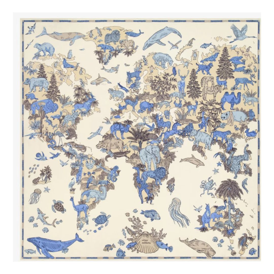 Inoui Editions - Atlas blanc - Carre 130 x 130 cm soie et modal