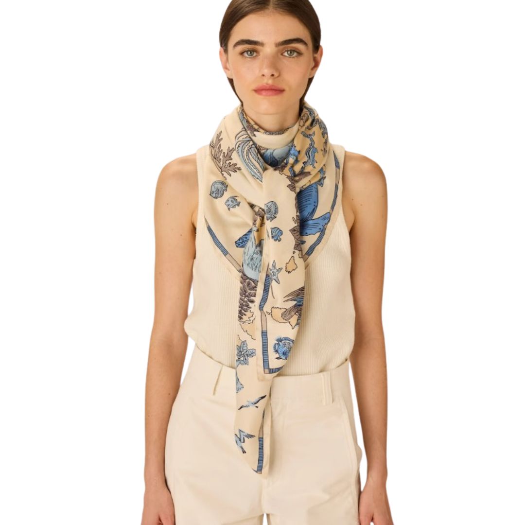 Inoui Editions - Atlas blanc - Carre 130 x 130 cm soie et modal