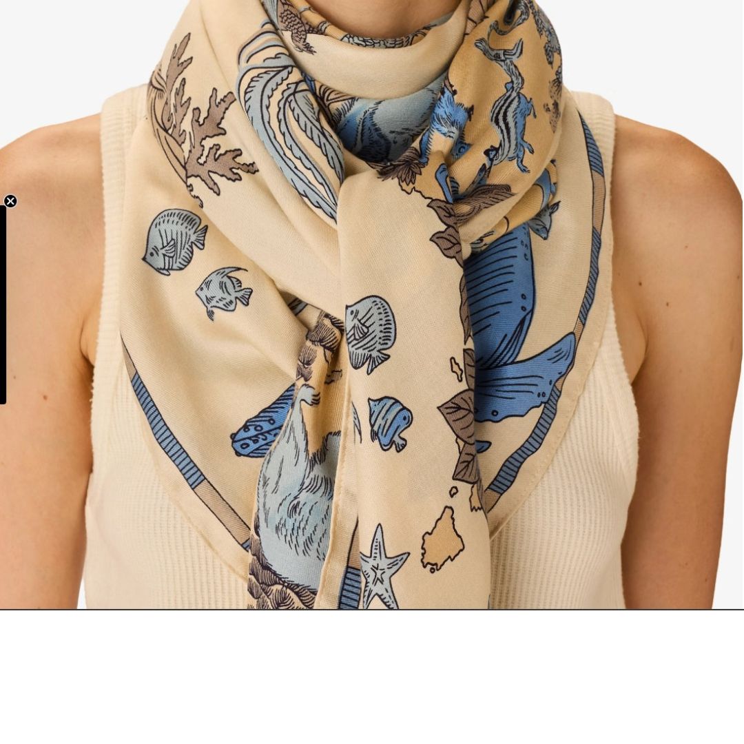 Inoui Editions - Atlas blanc - Carre 130 x 130 cm soie et modal