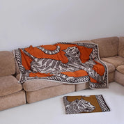 Inoui Editions Maison - Plaid Tigre Mantra Orange