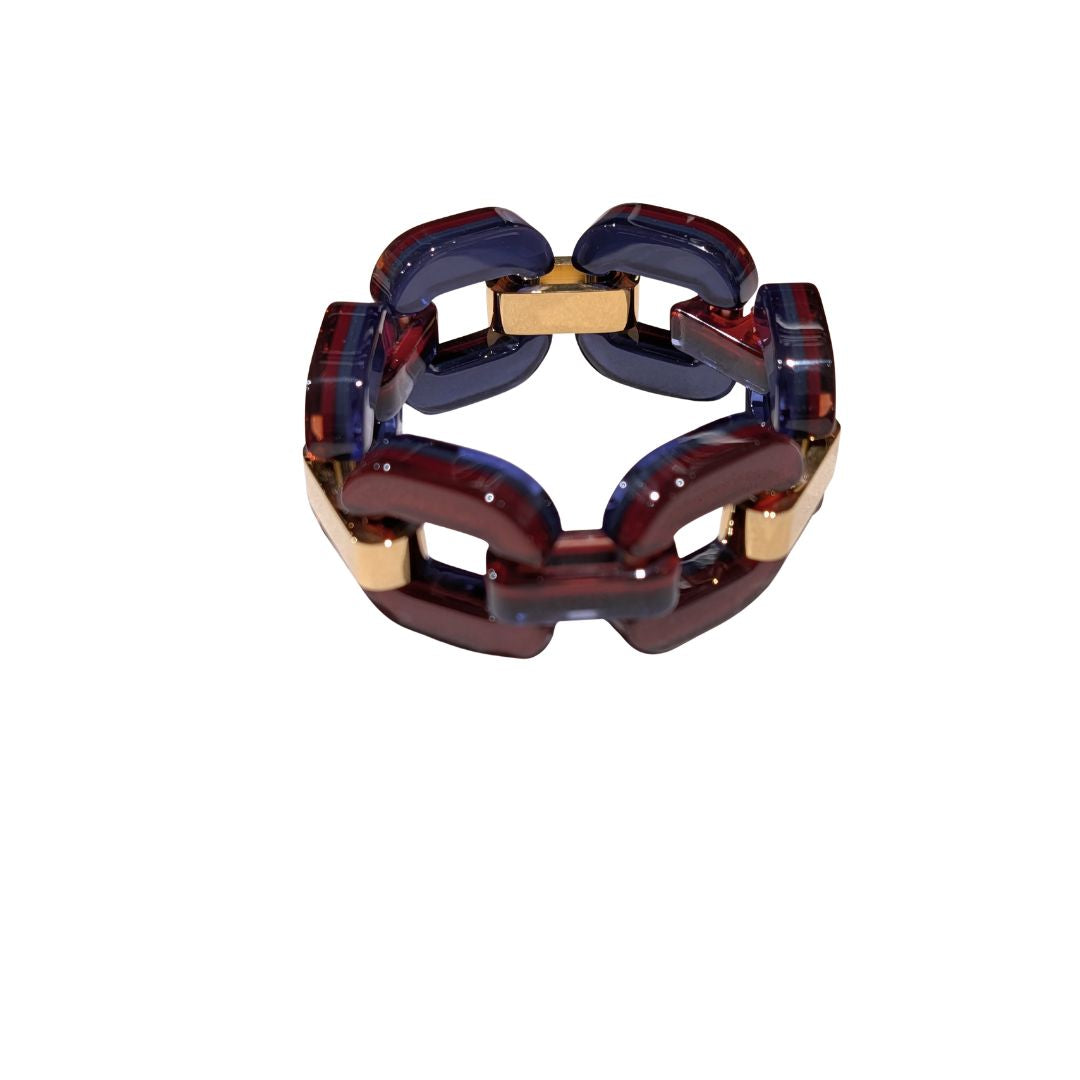 Xavier Derome - Xavier Derome - Gourmette Acetate double face : bleu  / bordeaux - ARTY DANDY